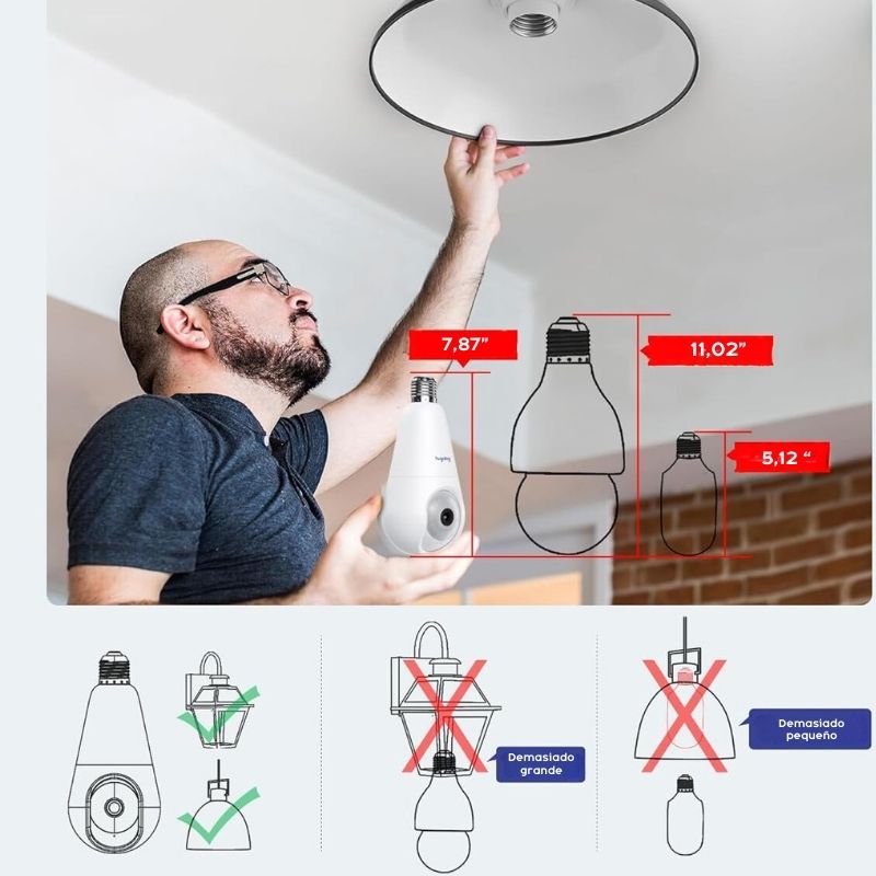 cámara de seguridad bombilla
cámara Wi-Fi 360 grados
cámara de vigilancia con audio bidireccional
cámara con visión nocturna 2K
cámara fácil de instalar
cámara sin cables para el hogar
bombilla con cámara
cámara inteligente con detección de movimiento
cámara para casa WiFi
cámara de seguridad panorámica