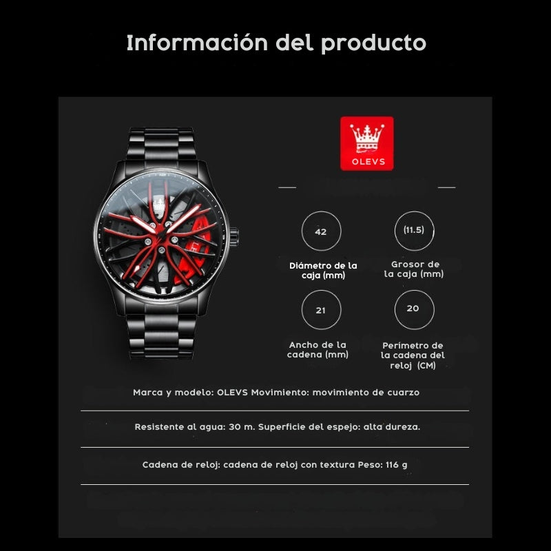 Reloj Rotativo de Aro Wheel Hub