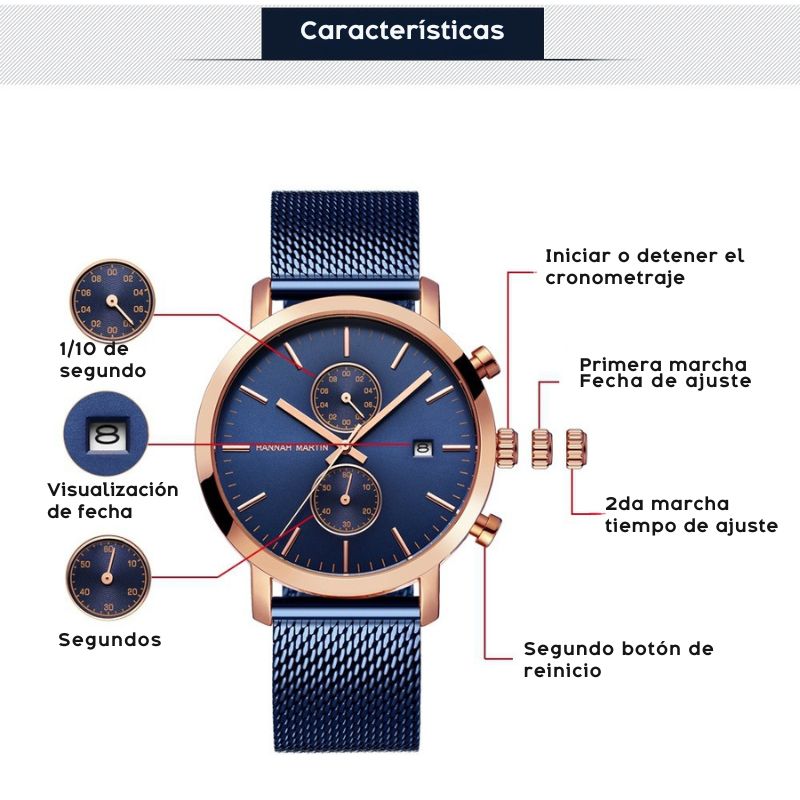 Elegante Reloj para hombre Hannah Martin