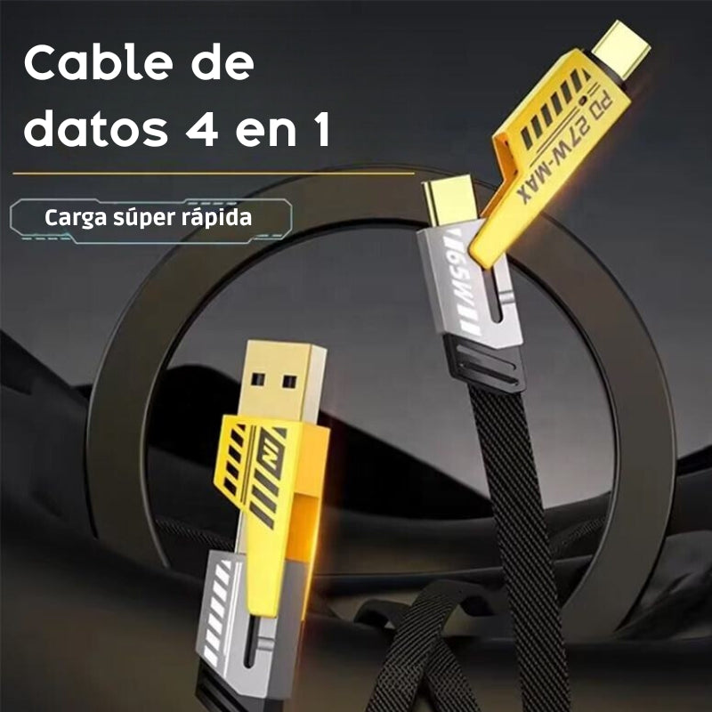 cable de carga rápida 4 en 1
cable USB-C y Lightning
cable PD 65W
cable trenzado antienredos
cable para iPhone y Android
cable multifunción USB
cable de datos y carga
cable para CarPlay y Android Auto
cable reforzado de aleación
cargador USB universal