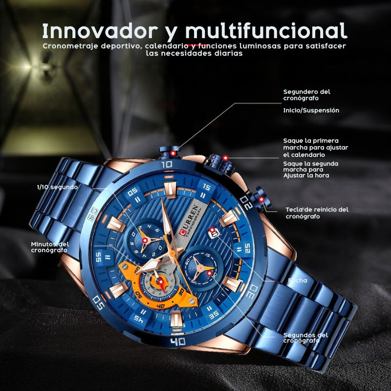 reloj cronógrafo para hombre
reloj elegante Curren
reloj con manecillas luminosas
reloj resistente al agua hombre
reloj moderno de acero inoxidable
reloj para regalo de hombre
Curren 8402
reloj casual masculino
reloj con calendario y cronómetro