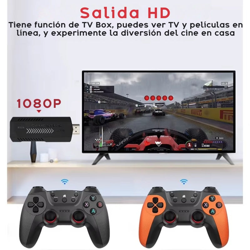 consola retro RD, videojuegos clásicos República Dominicana, consola con 35000 juegos, game stick 4k retro, controles inalámbricos retro, Melen Tech juegos
